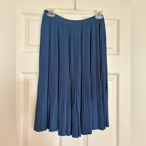 Nina Ricci Blue Midi Pleated A-Line Skirt